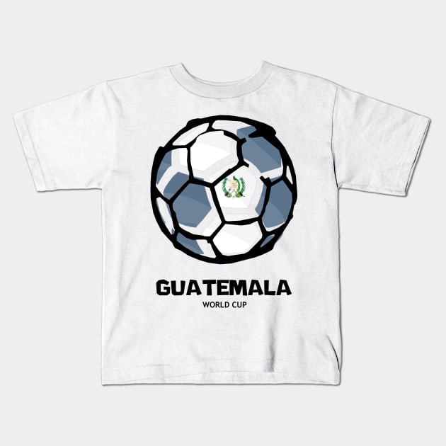 Guatemala Football Country Flag Kids T-Shirt by KewaleeTee